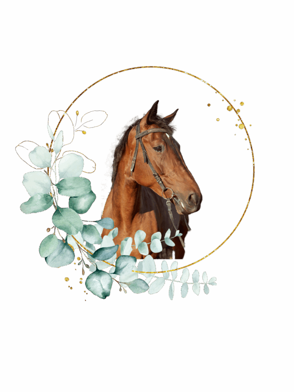Personalisierte Pferde Sticker – Florales Arrangement – Bild 3
