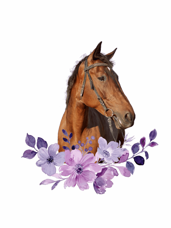 Personalisierte Pferde Sticker – Florales Arrangement – Bild 7