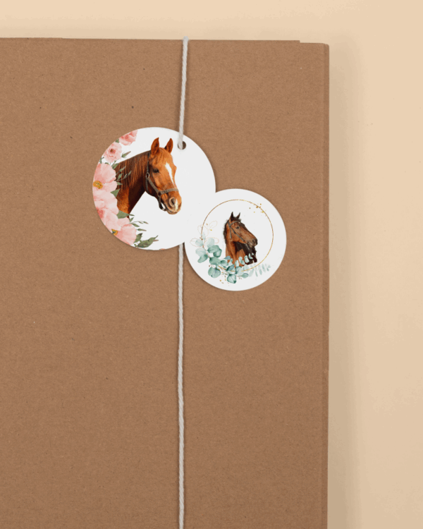 Personalisierte Pferde Sticker – Florales Arrangement – Bild 2