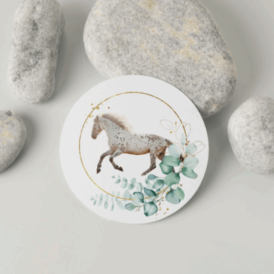 Personalisierte Pferde Sticker – Florales Arrangement