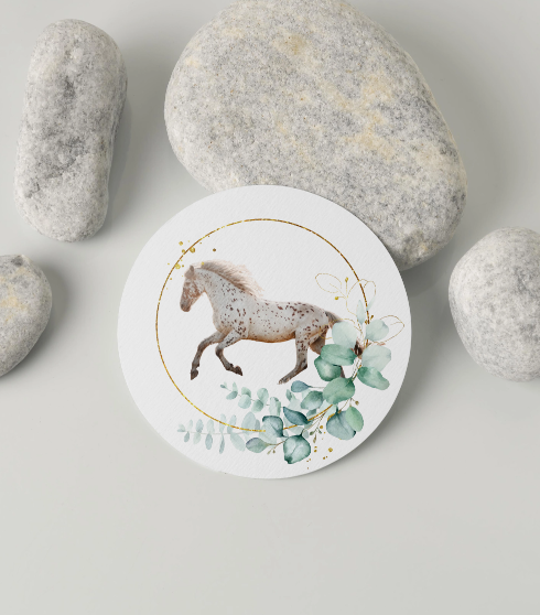 Personalisierte Pferde Sticker – Florales Arrangement