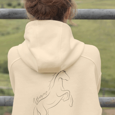 Personalisierter Line Art Hoodie – Dein Pferd, Dein Style