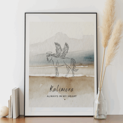 Run Free – Personalized Memorial Line Art Poster
